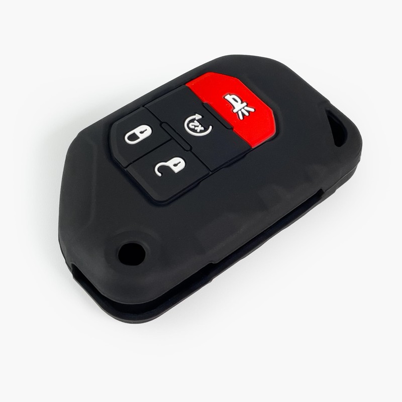 2-Pack Click&Fit Silicone Key Fob Covers Compatible with Jeep Wrangler