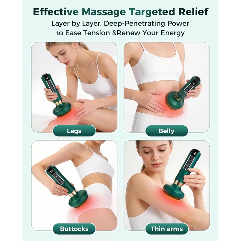 Uojojop Electric Cupping Massager, Lymphatic Drainage Massager and Cellulite Massage