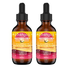 Tratamiento fortalecedor y nutritivo para el cabello con aceite de kemiri, cuidado de las puntas abiertas, confort a base de plantas para el cuero cabelludo, 2 botellas