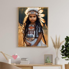 PUAGEMTI Diamond Painting Kits for Adults American Indian DIY 5D Diamond Art Kits Full Drill Diamond Dots Paintings with Diamonds Gem Art Home Wall Decor Gifts Arts Craft 12x16 inch