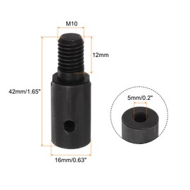 sourcing map Angle Grinder Motor Shaft Coupler M10 5 mm Sleeve Saw Blade Connect Saw Blade Adapter Mandrel Connection Rod with L Shape Key