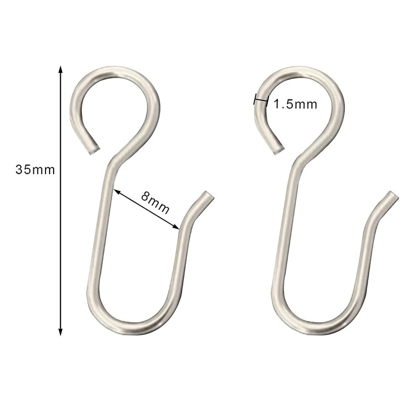 Metal Curtain Track Hook S Shaped Small Curtain Hooks Stainless
