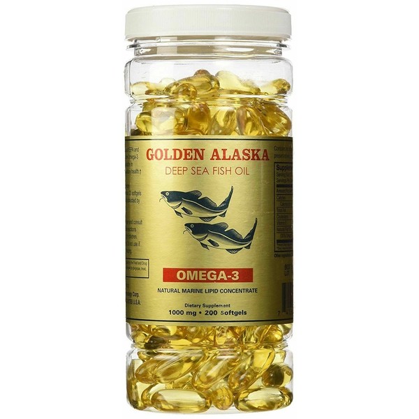 3X Organic Alaska Deep Sea Fish Oil, Omega 3 DHA/EPA 1000 mg 600 Softgels USA