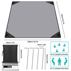 Picnic Blanket Waterproof 140 x 200 cm with Practical Carabiner Portable Beach Blanket Sand-Free Beach Towel Beach Mat 4 Attachment Corners Outdoor Blanket for Beach, Picnic, Camping and Hiking
