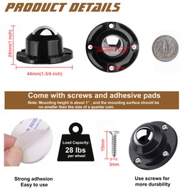 PlusRoc 4 Pack 1 Inch Self Adhesive Paste Caster Wheels for Furniture Kitchen Appliance Rollers, Load Capacity 28LBS Per Wheel, Low Profile Swivel Wheels for Bucket Storage Bins