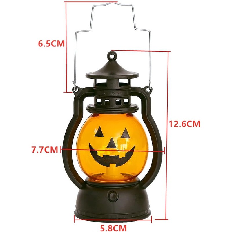 Linternas portátiles de Halloween,3 linternas de calabaza, lámparas retro de