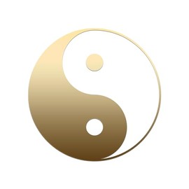 Yin Yang Symbol Sticker Vinyl Decal Notebook Car Window Laptop 6" x 6" (Gold)