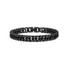 FaithHeart Black Bracelet Men, Stainless Steel Cuban Link Chain Bracelet