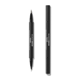 Thicker Brow Pen Duo, Dual Ended Pen Micro Tip & Classic Tip, Smudge Proof, Water Resistant, Vegan & Cruelty Free (Black/Brown)