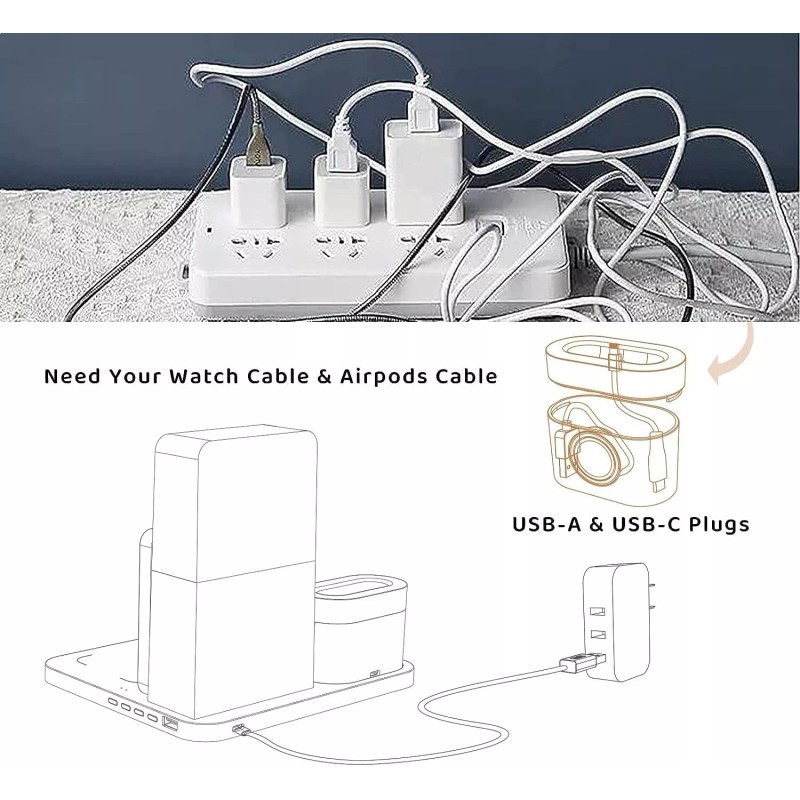 For Apple COLSUR Wireless Charging Station, 3 in 1 Charging