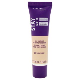 Rimmel London Stay Matte Liquid Mousse - 010 Light Porcelain - Foundation, Lightweight, Shine Control, Oil-Free, 1oz