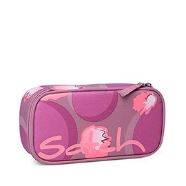 Satch Pencil Case Large Divider Compartment Set Square, Walking Clouds - Purple