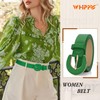 WHIPPY Women's Leather Belts for Jeans Pants Dress Black Leather