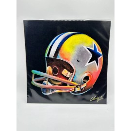 Chris 51 painting print 12x12 Dallas Cowboys throwback Helmet 100lb cardstock