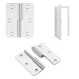 HSMT-hinges 3.5 Inch Lift Off Hinge, Stainless Steel 304, Detachable Slip Joint Flag Hinges for Wooden and Metal Doors, Windows, and Various Functional Metal Equipment (Left Handed, 18 PCS)