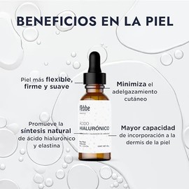 HEBBE - Ácido Hialurónico Líquido 20g | Hidratación Intensa | Alisa y Rellena Arrugas | Protege de Agentes Externos | Estimula Producción Natural de C