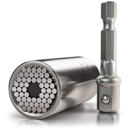 Brandson - Premium Universal Key - Universal Socket Wrench Multifunctional Nut Bit Adapter - Powergrip Universal Key - Universal Nut Repair Hand Tool 7-19 mm with Adapter