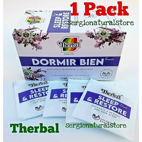 Sleep & Restore Tea by Therbal Support Restful and Deep Sleep Support 25 Tea Bag