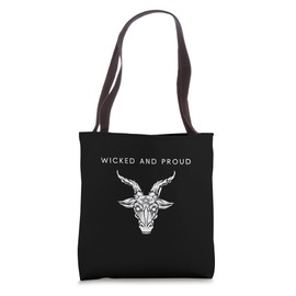 Wicked And Proud Baphomet - Funny Minimalist Pentagram Satan Tote Bag
