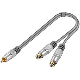 Home Theater HT 023 Adaptor RCA Male to 2x RCA Female grey