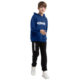amropi Boy's Tracksuit Pullover Hoodie Jogging Pants Set 2 Pieces Sweatsuit Royal Blue,15-16 Years