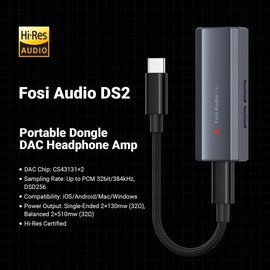 Fosi Audio DS2 Portable Dongle DAC & Headphone Amp