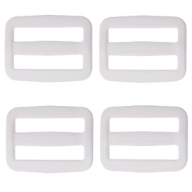 Shapenty Plastic Tri-glide Slides Button Fasteners Adjustable Webbing Triglides Slider Buckle Replacement for Belt Strap Backpack Bags Sewing DIY Craft Accessories, 4PCS (White, 1Inch)