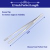 12-inch Stainless Steel Cooking Tongs & Tweezers, Non-Slip Grip &