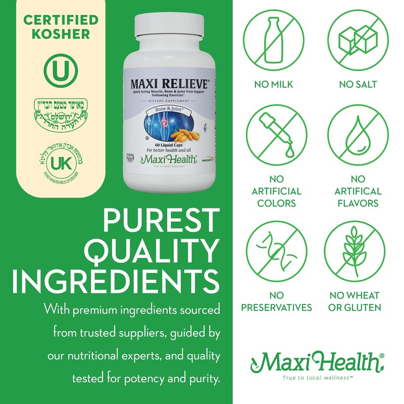 Maxi Health Relieve Joint Support Supplement with Turmeric and Boswellia