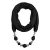 FakeFace Women Beads Pendant Chiffon Scarf Vintage Ethnic Neckerchief Shawl
