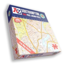 Great Britain A-Z Map of Southampton 1000 Piece Jigsaw Puzzle – Exclusive Street Map – Includes Guide Print & City Index – Nostalgic Gift Mapping Fun for Adults