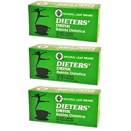 3 BOXES NATURAL LEAF BRAND DIETER DRINK TEA 1.5 OZ. FOR MEN AND WOMEN