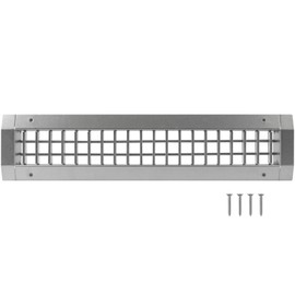 HVAC OV 17" x 3" Aluminum Supply/Exhaust Grille for a Round Spiral Duct - Heavy Duty Grill Cover with Adjustable Louver Blades - HVAC Air Return Ventilation Register for Home, Office, Bathroom