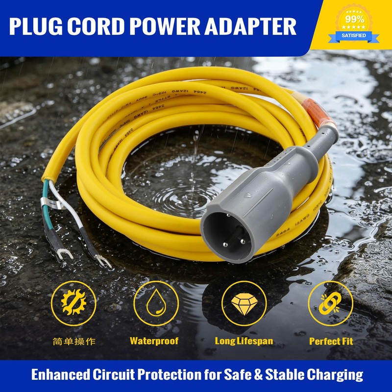 Roykaw 48 Volt Golf Cart Plug Cord Power Adapter Compatible