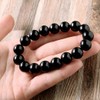 Mens Womens Onyx Bracelet Black Agate Natural Stone Power Stone