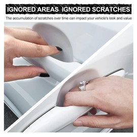 JDMON Car Handle Cup Scratch Protector, 4PCS TPU Carbon Fiber Texture Door Bowl 3D Sticker Universal Fit Handle Paint Cover Guard