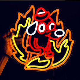 Fine Dog Neon Sign - Funny LED Neon Light for Wall Decor, USB Powered with Dimmable Switch