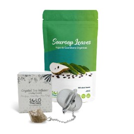 Soursop Leaves and 1 Crystal Tea Infuser - Smoky Quartz BUNDLE, Hojas de Guanábana, Te de Guanábana, Soursop Tea, Product From Perú