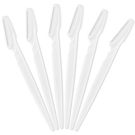 6 Pcs White Eyebrow Razor, Face Razors Multipurpose, Facial Razors for Women Men, Eyebrow Trimmers Shaver with Protective Cover, Dermaplaning Tools for Face Body Use, Facial Hair Removal Tools