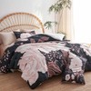 Bildenly Black Floral King Size Comforter Set - White Flower