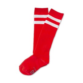 Unisex Child Kid Size Neon Bright Colored Knee High Sport Team Socks With Various Colored Stripes