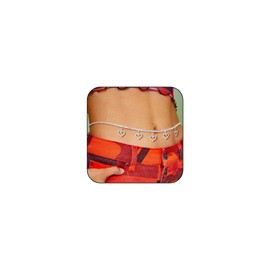 Heart Waist Chains for Women,Rhinestone Body Chains Belt Crystal Waist Chains Summer Beach Body Jewelry Festival Belt Belly Jewelry for Women (Style2-Silver)