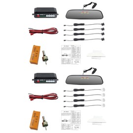 Wireless Car Reverse Radar Sensor Kit RiloerDC 12V Wireless Car Reverse Radar With Radar Detection Distance: 0.3～2.0m/11.81-78.74inCar Reverse Backup Parking Sensor with Sensitive Radar System