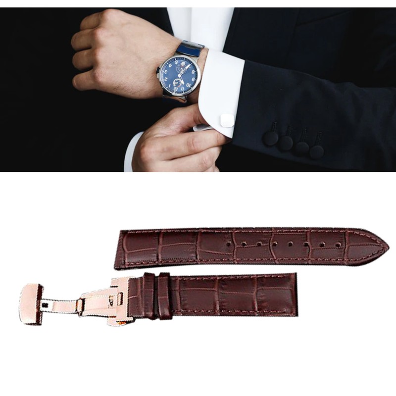 Watch Strap Leather Watchband Band Buckle Pin Universal Accessory for