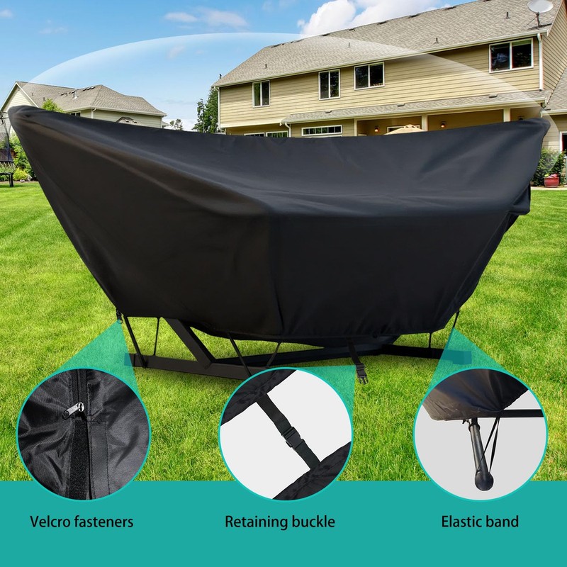 Outdoor Hammock Cover with Zip and Elastic Ropes, Heavy Duty