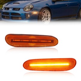 MOTRUM - Luz de marcador lateral frontal compatible con Dodge Neon 2000 2001 2002 2003 2004 2005, [DOT] [impermeable] lámpara LED ámbar de marcador lateral, 1 par, lente ámbar