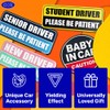 GEEKBEAR Student Driver Car Magnet - Colorful, Reflective, Weather-Resistant -