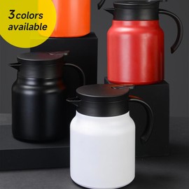 34Oz Thermal Coffee Carafe,Tea Pot 316 Stainless Steel, Double Wall Vacuum Coffee Carafe | Hot & Cold Retention | BPA Free (white)