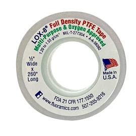 Fluoramics' LOX-8 Full Density Thread Seal Tape 1/2" Wide x 260" Length…
