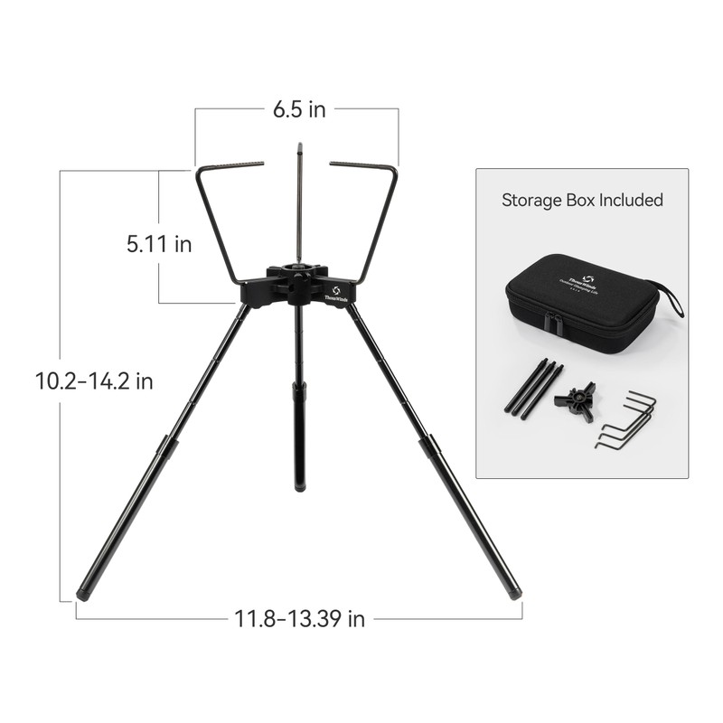 Thous Winds Camping Stove Stand, Backpacking Campfire Tripod with Upper